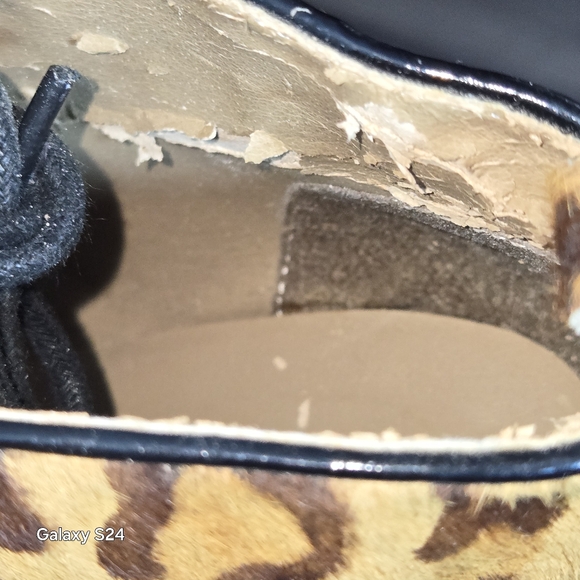 SHOEMINT WEDGE ANKLE BOOTIE PONY HAIR ROUND TOE  LACE UP JOLLY  HEEL 4" SIZE 6.5 - Picture 8 of 13